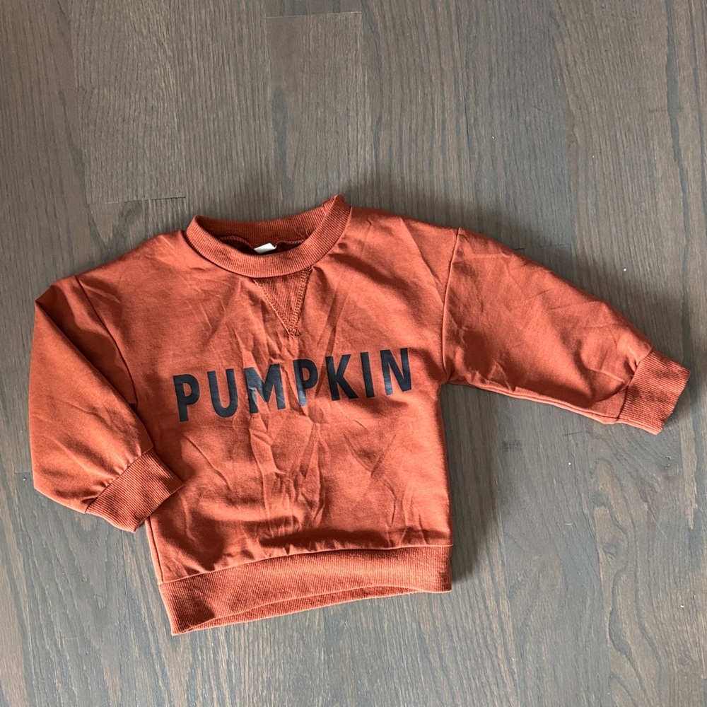 Toddler Pumpkin Graphic Crewneck Sweatshirt Orange 12-18M Fall Halloween